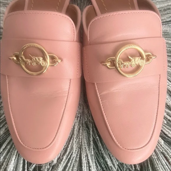 Pink Loafers with Gold Accent - Picture 5 of 12